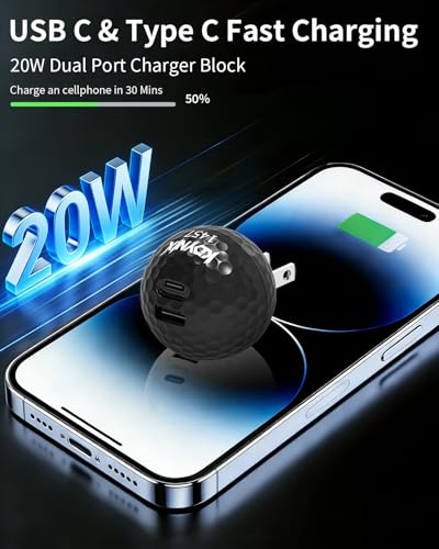 USB C Charger Block, Dual Port 20W Fast Charging Wall Charger Creative Ball Power Adapter for iPhone 17/17 Air/17 Pro/17 Pro Max/16/16 Pro/16 Pro Max/16 Plus/15/14/13/12, Galaxy, iPad, Airpods, More - color: Black