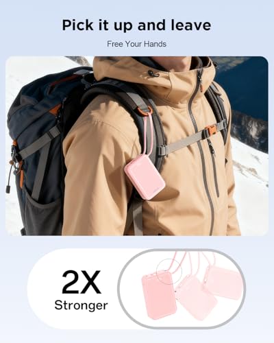 iWALK Portable Charger, 10000mAh 45W PD Power Bank, USB C in&Out Fast Charging Battery Pack with Phone Stand, Travel Essential Powerbank for iPhone 17 16 15 14 13 12 Samsung S25 MacBook etc,Pink - color: Pink 45W