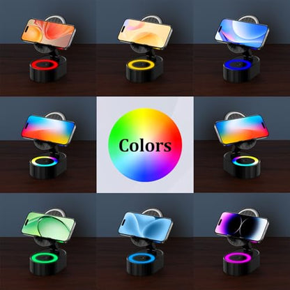 AKLLCCR Wireless Induction Bluetooth Speaker 5in1 Phone Holder Speaker - color: Black