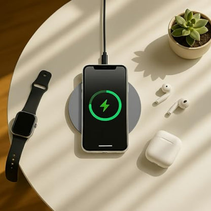 2 Pack 15W Fast Wireless Charger Compatible with iPhone and Samsung Galaxy - color: Gray