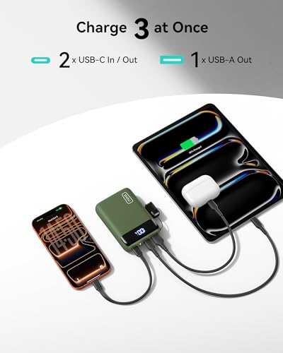 INIU Portable Charger, Smallest 20000mAh 22.5W Fast Charging Power Bank - color: Green
