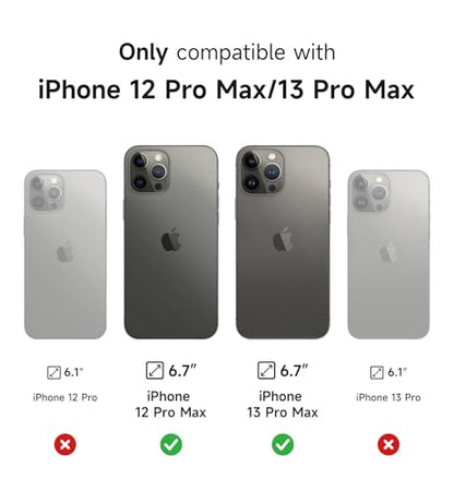 SURITCH for iPhone 13 Pro Max/12 Pro Max Case with Magnetic Camera Slide Cover and Adjustable Kickstand, Compatible with MagSafe, Shockproof Bumper Case Slim Protective Cover 6.7 Inch, Black - color: Black, size: IPhone 13 Pro Max/12 Pro Max-6.7"
