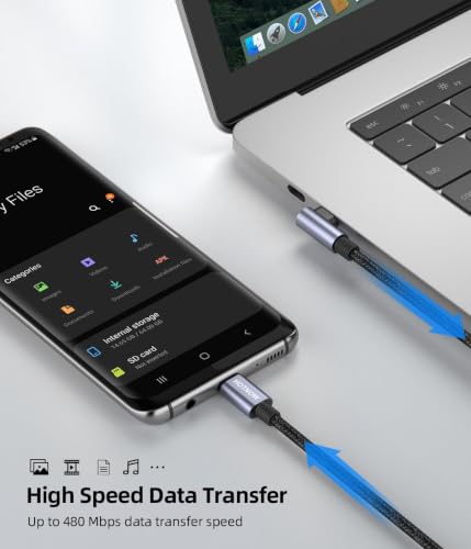 Short Right Angle USB C to USB C Cable 1FT 3 Pack, 65W Fast Charging - color: Black, size: 1FT