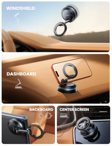 Lamicall Car Phone Holder for Magsafe Dashboard Windshield Nano Gel Vacuum - color: Black