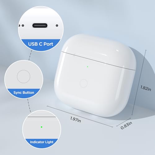 Wireless Charging Case for Airpods 4th Generation with USB-C Port, Replacement Charger Cases Compatible with AirPod 4 Gen, Air Pod 4th Type-C Charger with Pairing Sync Function (Only Case)