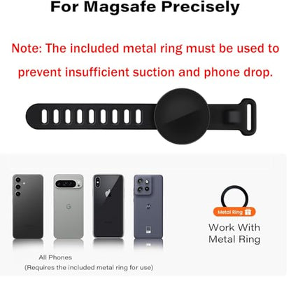 Gym Fitness MagSafe Phone Mount , Magnetic Bar Mount, Adjustable Strap, Compatible with Gym Equipment, Stroller, Shopping Cart, Exercise Bikes, Steering Wheel. for iPhone 16pro Max,15, 14, 13 Series