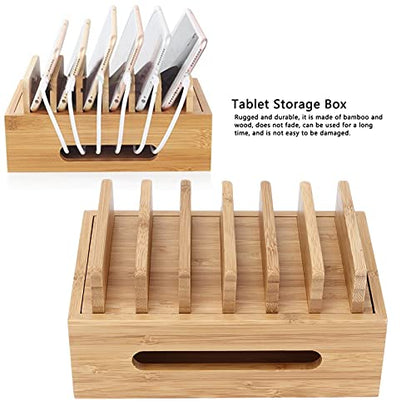 Buachois Bamboo Charging Station Universal Holder Docking Station for Phone Tablet Watch Earbuds