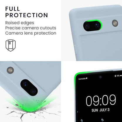 kwmobile Case Compatible with Google Pixel 7a Case - Protective Slim TPU Phone Cover - Soft Matte Finish - Light Blue Matte - color: light blue matte