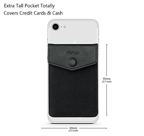 Ultra-Slim Self Adhesive Credit Card Leather Wallet - color: (A:Black)