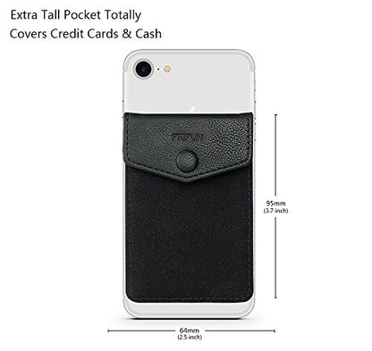 Ultra-Slim Self Adhesive Credit Card Leather Wallet - color: (A:Black)