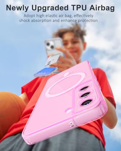 Svanove for Samsung Galaxy S22 Plus Case Clear Compatible with Magsafe Silicone, Transparent Thin Magnetic Mag Safe Case Cute, Girly Aesthetic Trendy Slim Hard Camera Cover Protection, Light Pink - color: Clear Pink, size: S22 Plus