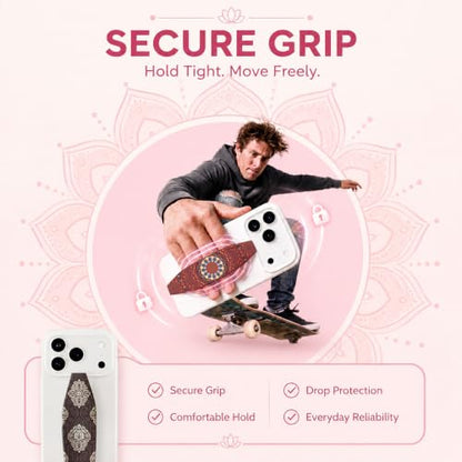 Switchbands Cell Phone Grip Strap – Reversible Soft Elastic Hand Holder for Back of Phone, Secure Anti-Drop Hand Strap, Arthritis Friendly, Slim Universal Boho Fit for All – Mystic Whispers