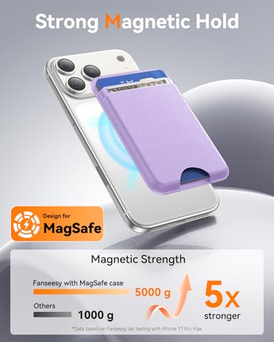for MagSafe Wallet, 5 Card Holder, Slim Leather Magnetic Wallet for iPhone 17/16/15/14/13/12 Pro Max Plus Air Series, 1 Card Slots & 1 Cash Slot,Purple - color: Purple