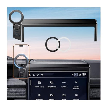 Car Phone Holder for GMC Yukon/Yukon XL 2026 2025 with 16.8-Inch Screen, 360° Rotation Magnetic Cell Phone Mount, Compatible with Magsafe, Does Not Affect Air Vent, Black - size: Fit for 2025-2026 Yukon/Yukon XL, 16.8-Inch