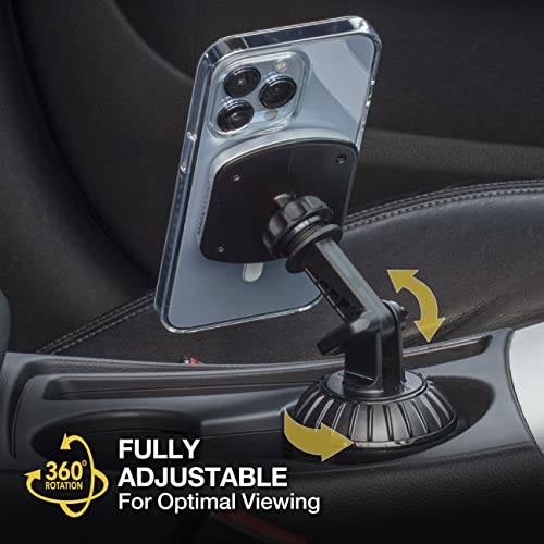Scosche MP2CUPM-SP MagicMount Pro2 Cup Holder Magnetic Cell Phone Holder Car Mount Kit Compatible with MagSafe, iPhones, Galaxy, Pixel & All Smartphones