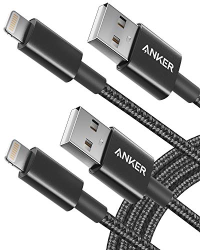 Anker USB A to Lightning Cable, MFi-Certified (2-Pack, 6 ft, Black) - color: Black, size: 6 feet * 2