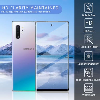 3 Pack Tempered Glass Screen Protector Applicable for Samsung Galaxy Note 10plus 6.8 inch, Support Fingerprint ID Friendly Tempered Glass Screen Protective, HD Clear Scratch Resistant Suitable - color: NOTE 10PLUS