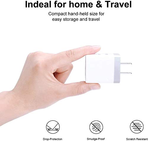 USB Charger Cubes, Wall Charger Adapter, Sicodo 3Pack Universal Travel 3.1A - color: 3Pack-Purple Green Blue