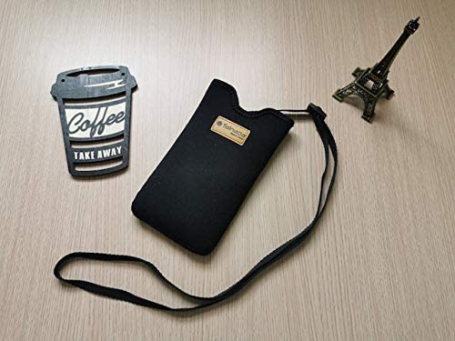 Tainada Neoprene Neck Cell Phone Sleeve Pouch w/Belt Loop Holster (Black) - color: Black