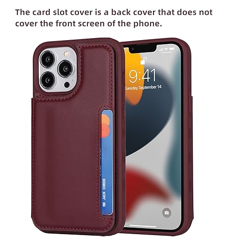 iCoverCase Compatible with iPhone 13 Pro Max Phone Case with Card Holder, Wallet Case for Women Men RFID Blocking PU Leather Protective Case 6.7 Inch (Wine Red) - color: Wine Red