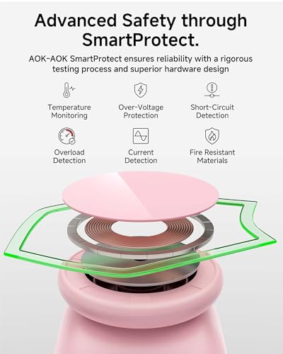 Magnetic Wireless Charging Station, Charger Stand for iPhone Apple Watch - color: Pink