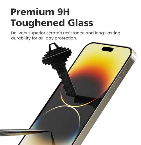 2 PACK Premium Tempered Glass Screen Protector for iPhone 16 Pro [Easy Auto Dust Removal Installation Kit & Bubble Free] 9H Hardness, Highly Responsive Touch, Scratch Resistant, Fingerprint Resistant, Ultra HD Clear - size: iPhone 16 Pro