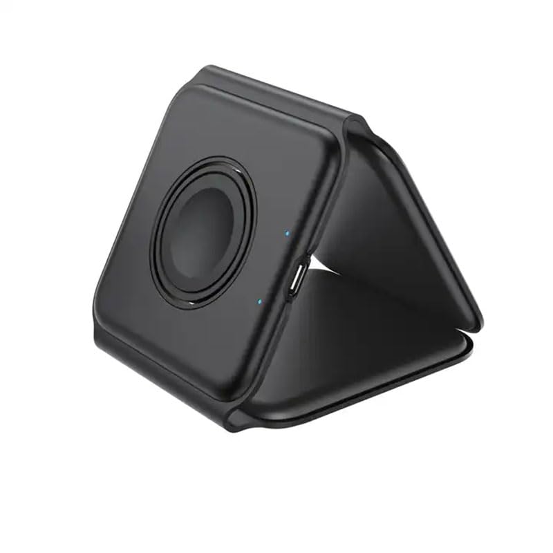 Charging Station is Compatible with Apple Multiple Devices - 3 in 1 Foldable Magnetic Wireless Charger Dock-Travel Charging Pad for iPhone 16 15 14 13 12 Pro Max Plus Watch & Airpods. (Black).