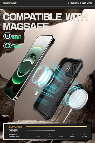 SUPCASE for iPhone 17e/16e Case with Camera Cover Stand, Green | Compatible with MagSafe, Built-in Kickstand, Military-Grade Protection, Magnetic Phone Case for iPhone 15/14/13, UBMag XT - color: Guldan