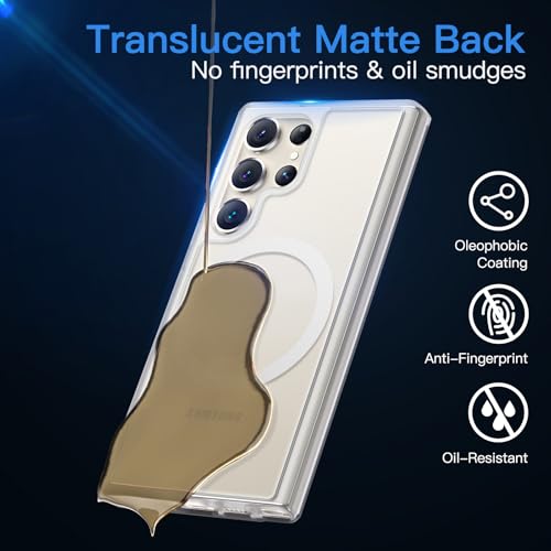 JETech Magnetic Case for Samsung Galaxy S23 Ultra, Frosted Clear - color: Frosted Clear