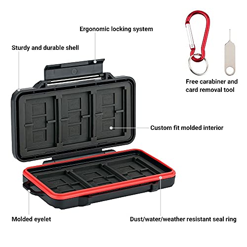 PROfezzion Memory Card Case for 6 CF/Cfast, 12 SD/SDXC/SDHC & 18 Micro SD - color: Black - 36 Slots