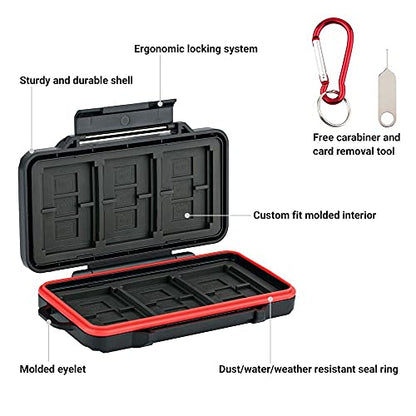 PROfezzion Memory Card Case for 6 CF/Cfast, 12 SD/SDXC/SDHC & 18 Micro SD - color: Black - 36 Slots