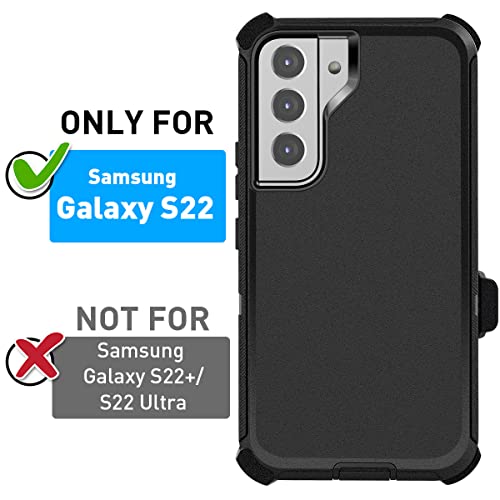 AICase Belt-Clip Holster Case for Galaxy S22, Heavy Duty Drop Protection Full Body Rugged Shockproof/DustProof Military Grade Tough Durable Cover for Samsung Galaxy S22 (Black) - color: Black with Belt Clip
