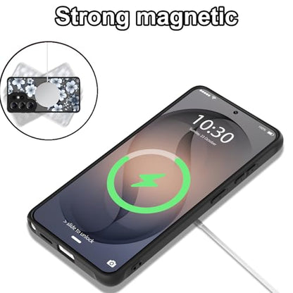 Magnetic for Samsung Galaxy S26 Ultra Case,White Flower | Compatible with MagSafe,Cute Fashion Translucent Matte Hard Back Shockproof Anti-Scratch Phone Case-Ink Flower - color: Ink Flower, size: Samsung Galaxy S26 Ultra