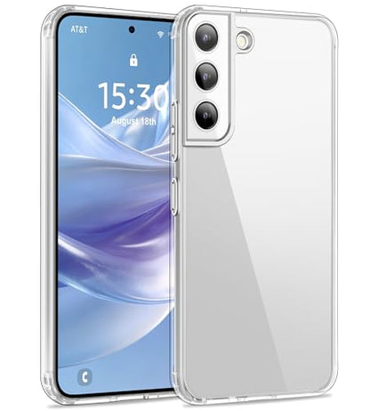 USLAI Case for Samsung Galaxy S22+ Plus 5G, Anti-Yellowing, Crystal Clear Back, Shockproof & Military‑Grade Drop Protection - Transparent - color: Clear, size: Galaxy S22+ Plus