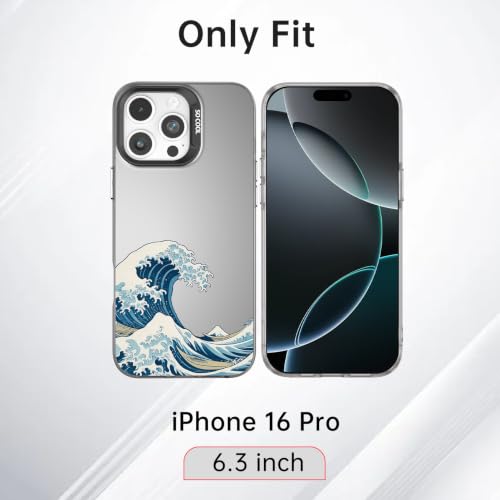 for iPhone 16 Pro Case, TPU, Drop Protection, Waves | Matte Silver Back, Shockproof, Fade-resistant, Anti-yellow, Lens Protection, Precise Cutout, Slim grip, Waves - color: Waves, size: iPhone 16 Pro