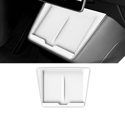 Centre Control Wireless Charging Mat Compatible with Tesla Model Y Juniper Standard 2025 2026, Non-Slip Silicone Mat Wireless Charger Pad Charging Protector for Tesla Model Y Standard 2025+ (White) - color: White