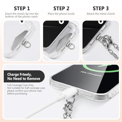 TENOC Universal Metal Phone Wrist Strap/Crossbody Chain - color: B-silver