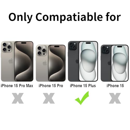 TENOC Phone Case Compatible with iPhone 15 Plus, Black Case Anti-Fingerprint Protective Bumper Matte Cover for 6.7 Inch - color: Black, size: iPhone 15 Plus