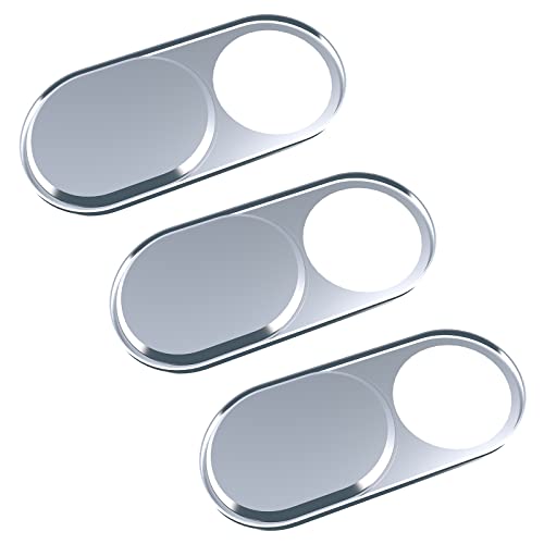 Webcam Cover, Camera Privacy Covers, 0.027 Inch Ultra Thin Camera Cover Slide Laptop Accessories for Laptop, PC, Tablet, iPhone, iPad, Mac, Protect Your Visual Privacy and Security (Silver-3 Pack) - color: Silver - 3 Pack
