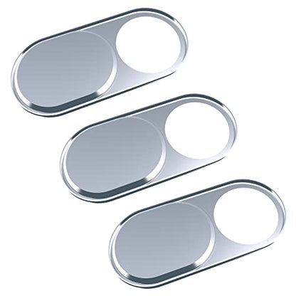 Webcam Cover, Camera Privacy Covers, 0.027 Inch Ultra Thin Camera Cover Slide Laptop Accessories for Laptop, PC, Tablet, iPhone, iPad, Mac, Protect Your Visual Privacy and Security (Silver-3 Pack) - color: Silver - 3 Pack