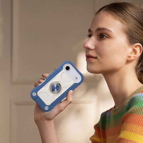 MARKILL Compatible with iPhone Air Case 6.5 Inch 2025 with 360 Degree Rotate Ring Stand, Military Grade Drop Protection Full Body Rugged Protective Case Kids Blue - color: Blue, size: iPhone Air 6.5"
