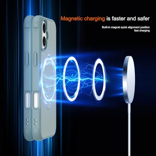 CHAOFEnG Magnetic Compatible with iPhone 17 Case with Stand [Military Grade Drop Tested][Compatible with Magnet] Ring Translucent Slim Hard Back Soft Edge, Teal Green - color: Teal Green, size: iPhone 17