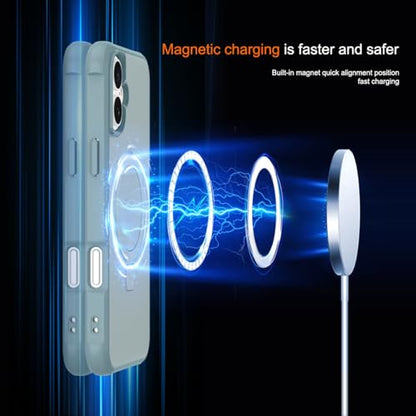 CHAOFEnG Magnetic Compatible with iPhone 17 Case with Stand [Military Grade Drop Tested][Compatible with Magnet] Ring Translucent Slim Hard Back Soft Edge, Teal Green - color: Teal Green, size: iPhone 17