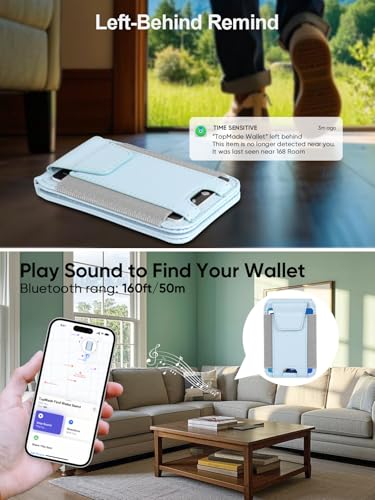 for MagSafe Wallet Works with Apple Find My, Strongest Magnetic Wallet - color: Sky Blue