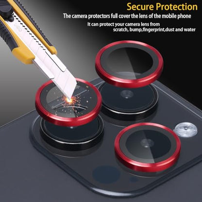 Camera Lens Protector for iPhone 15 Pro/15 Pro Max, Red - color: Red