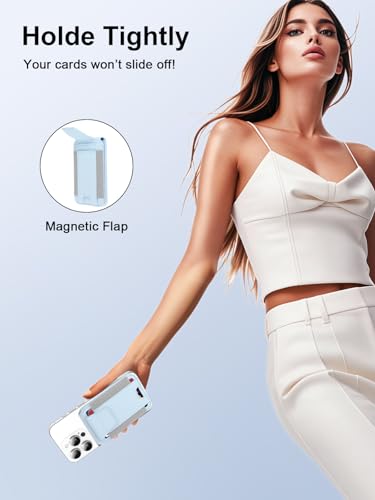 for MagSafe Wallet Works with Apple Find My, Strongest Magnetic Wallet - color: Sky Blue