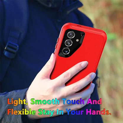 MXX Case Designed for S24 Plus Compatible with S25 Plus/ S24 Plus 3-Layer Super Full Heavy Duty Body Bumper Cover/Shock Protection/Dust Proof, case 5g 2024 (Red/Black) - color: Red/Black, size: Galaxy S24+ / S25+