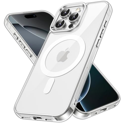 JETech Magnetic Case for iPhone 16 Pro Max 6.9-Inch Compatible with MagSafe, Shockproof Phone Bumper Cover, Anti-Scratch Clear Back (Clear) - color: Clear, size: iPhone 16 Pro Max
