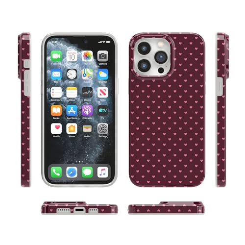 Casely iPhone 14 Pro Case | Heart Noir | Tiny Hearts | Compatible with MagSafe | Classic Ultra Slim Design - color: Heart Noir | Tiny Hearts, size: iPhone 14 Pro