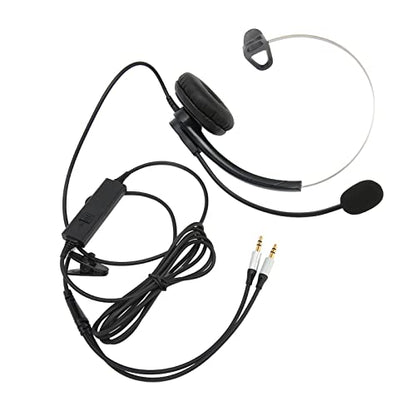 Single-Ear Wired Headset with Noise Cancelling for HD Crystal Clear Calls in Call Center Office (Dual 3.5mm Interface) - size: Duale 3,5-mm-Schnittstelle